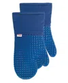 T-fal Flexible Waffle Silicone Oven Mitt, Set Of 2 In Blue