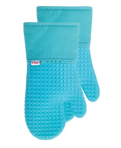 T-fal Flexible Waffle Silicone Oven Mitt, Set Of 2 In Breeze