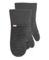 T-fal Flexible Waffle Silicone Oven Mitt, Set Of 2 In Charcoal
