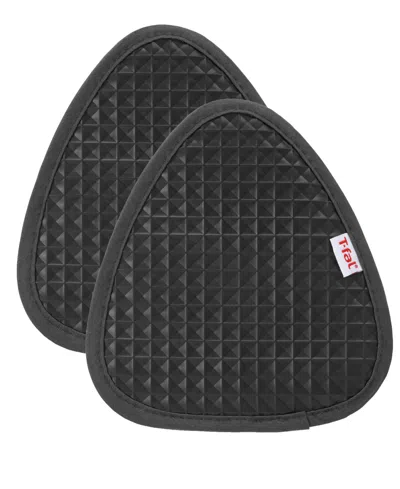 T-fal Flexible Waffle Silicone Pot Holder, Set Of 2 In Charcoal