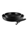 T-fal Ingenio Expertise Aluminum Nonstick 3-piece Cookware Set In Black
