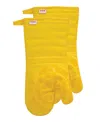 T-fal Medallion Print Silicone And Cotton Twill Oven Mitt, Set Of 2 In Lemon