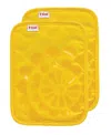 T-fal Medallion Print Silicone And Cotton Twill Pot Holder, Set Of 2 In Lemon
