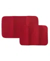 T-fal Microfiber Dish Drying Mat Reverses To Mesh, Set Of 2 In Crimson