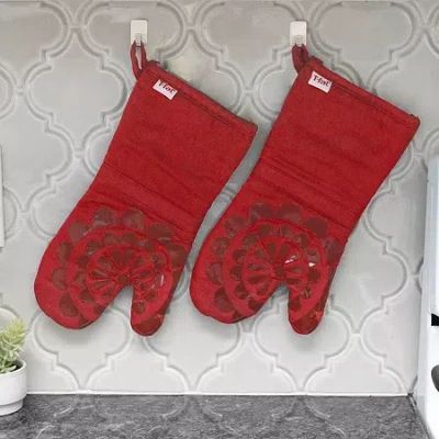 T-fal Silicone 2-pc. Oven Mitt Set In Red