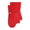 T-fal Silicone Waffle 2-pc. Oven Mitt Set In Red
