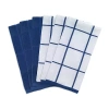 T-fal Solid & Check Parquet 6-pc. Kitchen Towel Set In Blue
