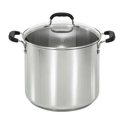 T-fal Stainless Steel 12.-qt. Stockpot With Lid In Silver
