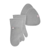 T-fal Waffle 4-pc. Mitts And Pot Holder Set In Gray