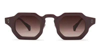 T Henri Birdcage - Oxblood Sunglasses In Brown