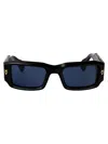 T Henri Blk With Gold Acetate Sunglasses In Blue
