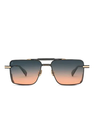 T Henri Eyewear Gtb Double-bridge Square Sunglasses In Black