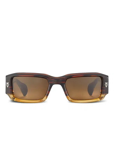 T Henri Eyewear Rossi 长方形框太阳眼镜 In Brown