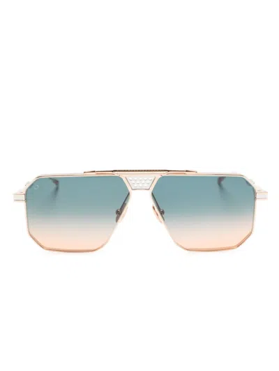 T Henri Eyewear Square-frame Gradient-lenses Sunglasses In Gold