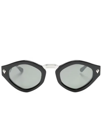 T Henri Eyewear Tinted-lenses Oval-frame Sunglasses In Black