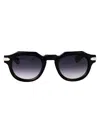 T Henri Blk With Silver Acetate Sunglasses In Blk With Silver