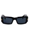 T Henri Blk With Gold Acetate Sunglasses In Blue With 2tone