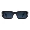 T Henri Blk With Gold Acetate Sunglasses In Obsidian