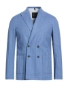 T-jacket By Tonello Man Blazer Azure Size M Cotton In Blue