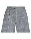 T-jacket By Tonello Woman Shorts & Bermuda Shorts Grey Size Xs Linen, Cotton, Elastane In Grey