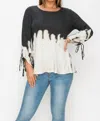 T Party Drip Tie Dye Top In Black/ White In Black