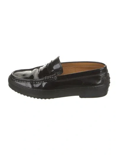 Pre-owned T Project By Tod's Patent Leather Loafers In Black