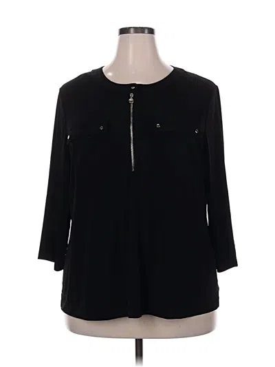 Pre-owned T Tahari 3/4 Sleeve Blouse In Black