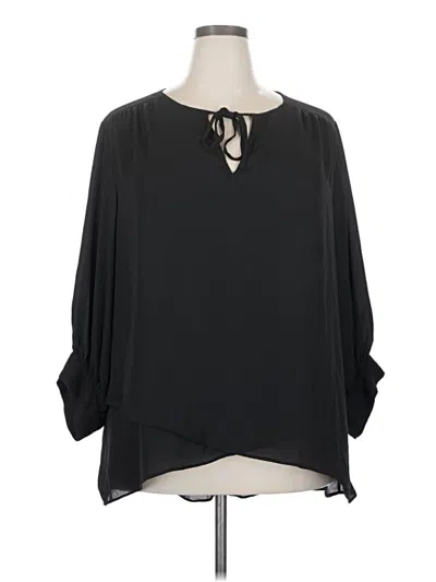 Pre-owned T Tahari 3/4 Sleeve Blouse In Black