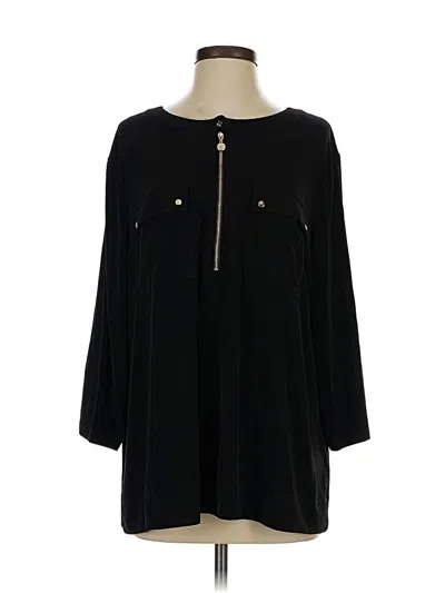 Pre-owned T Tahari 3/4 Sleeve Blouse In Black