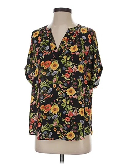 Pre-owned T Tahari 3/4 Sleeve Blouse In Black