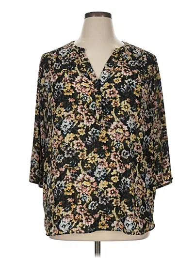 Pre-owned T Tahari 3/4 Sleeve Blouse In Black