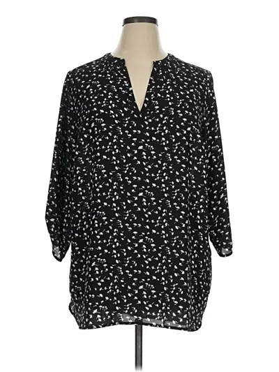 Pre-owned T Tahari 3/4 Sleeve Blouse In Black