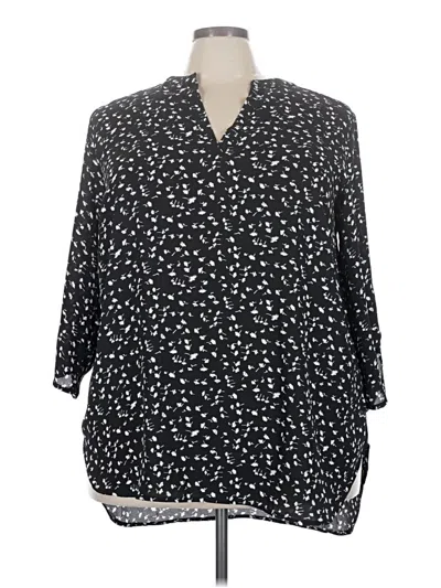Pre-owned T Tahari 3/4 Sleeve Blouse In Black