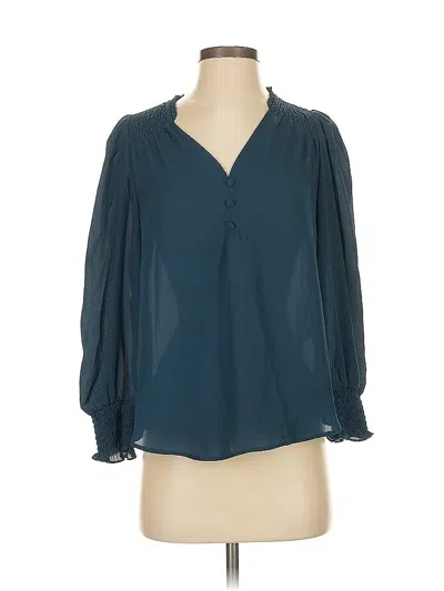 Pre-owned T Tahari 3/4 Sleeve Blouse In Blue