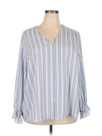Pre-owned T Tahari 3/4 Sleeve Blouse In Blue