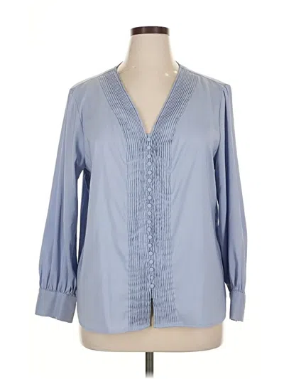 Pre-owned T Tahari 3/4 Sleeve Blouse In Blue