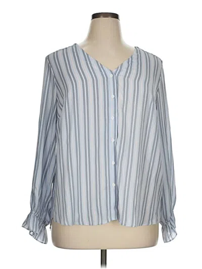 Pre-owned T Tahari 3/4 Sleeve Blouse In Blue