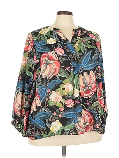 T Tahari 3/4 Sleeve Blouse In Brown