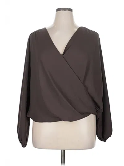 Pre-owned T Tahari 3/4 Sleeve Blouse In Brown
