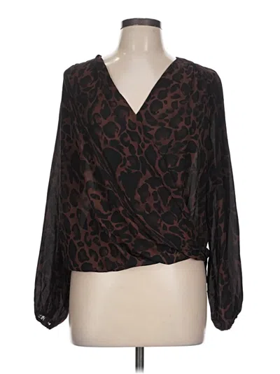 Pre-owned T Tahari 3/4 Sleeve Blouse In Brown