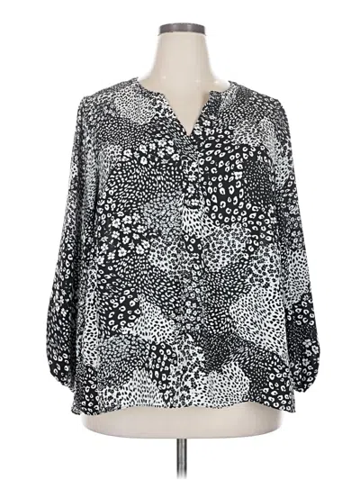 Pre-owned T Tahari 3/4 Sleeve Blouse In Silver