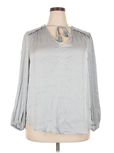 T Tahari 3/4 Sleeve Blouse In Silver
