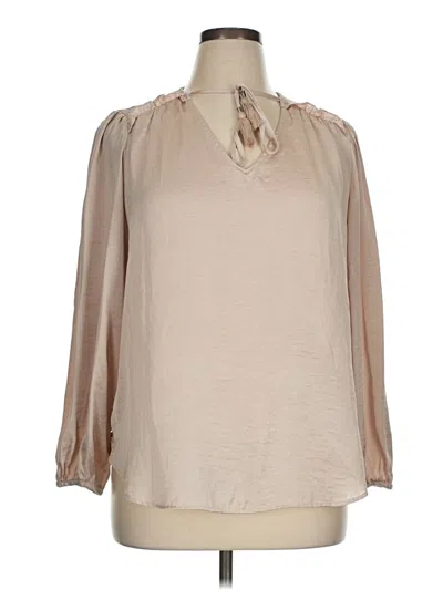 Pre-owned T Tahari 3/4 Sleeve Blouse In Tan