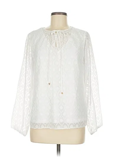 Pre-owned T Tahari 3/4 Sleeve Blouse In White