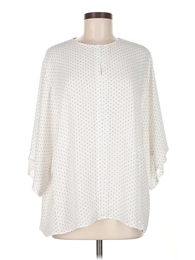 Pre-owned T Tahari 3/4 Sleeve Blouse In White