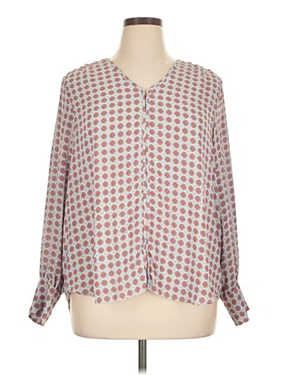 Pre-owned T Tahari 3/4 Sleeve Blouse In White