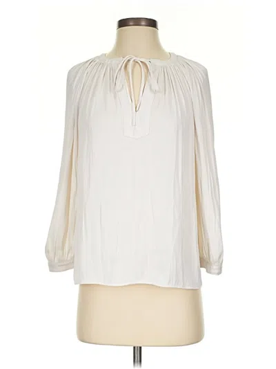 Pre-owned T Tahari 3/4 Sleeve Blouse In White