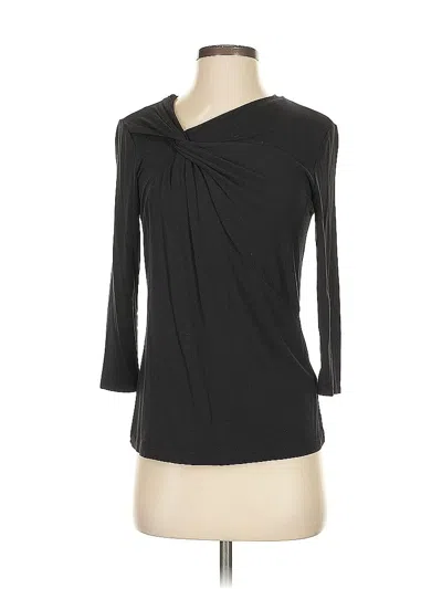 Pre-owned T Tahari 3/4 Sleeve Top Black Open Neckline Tops