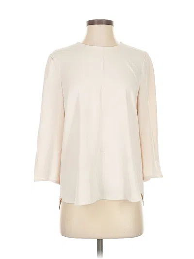 Pre-owned T Tahari 3/4 Sleeve Top Ivory Boatneck Tops In White