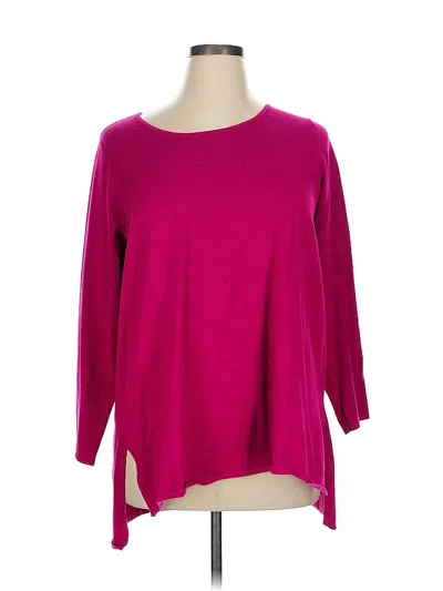 Pre-owned T Tahari 3/4 Sleeve Top Pink Boatneck Tops